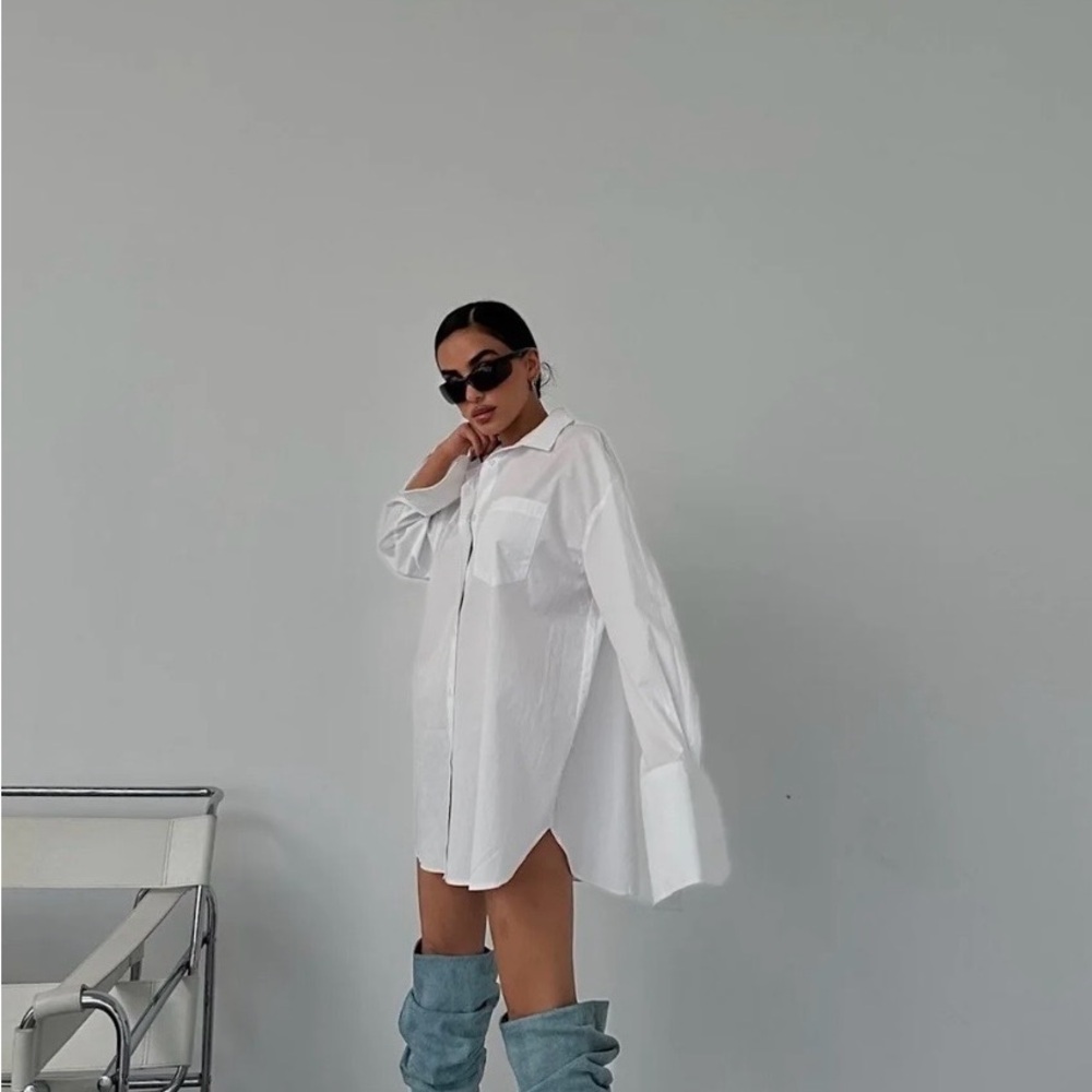 Poplin White Long Shirt